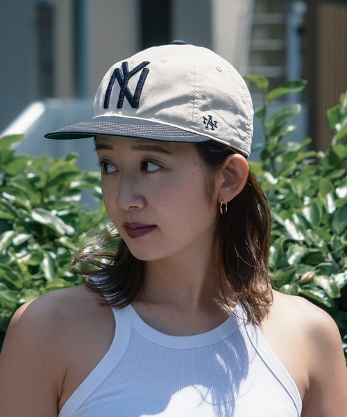 AMERICAN NEEDLE(アメリカンニードル)の「CAP / AMERICAN NEEDLE(アメリカンニードル)LINE OUT-NEW YORK BLACK YANKEESニューヨークブラックヤンキースNYロゴ刺繍クラシックデザインベースボールキャップ(キャップ・メンズ・ホワイト系その他・FREE)」の1枚目の写真