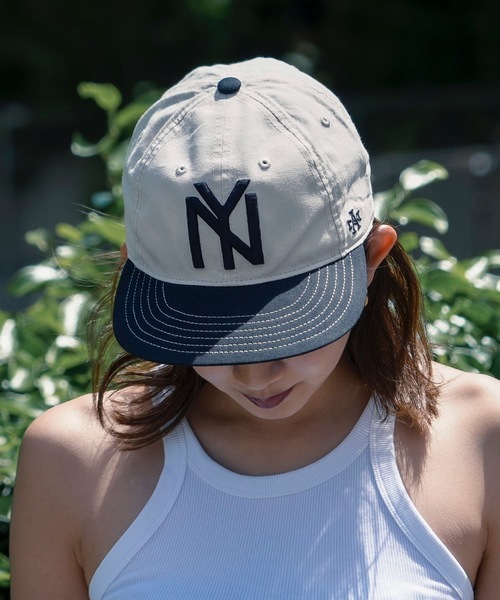 AMERICAN NEEDLE(アメリカンニードル)の「CAP / AMERICAN NEEDLE(アメリカンニードル)LINE OUT-NEW YORK BLACK YANKEESニューヨークブラックヤンキースNYロゴ刺繍クラシックデザインベースボールキャップ(キャップ・メンズ・ホワイト系その他・FREE)」の5枚目の写真
