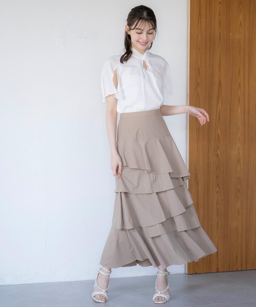 NOELA（ノエラ）の「ティアードフリルスカート（スカート・レディース・カーキ/オフホワイト/ベージュ・S/M）」の12枚目の写真