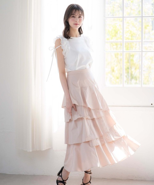 NOELA（ノエラ）の「ティアードフリルスカート（スカート・レディース・カーキ/オフホワイト/ベージュ・S/M）」の15枚目の写真