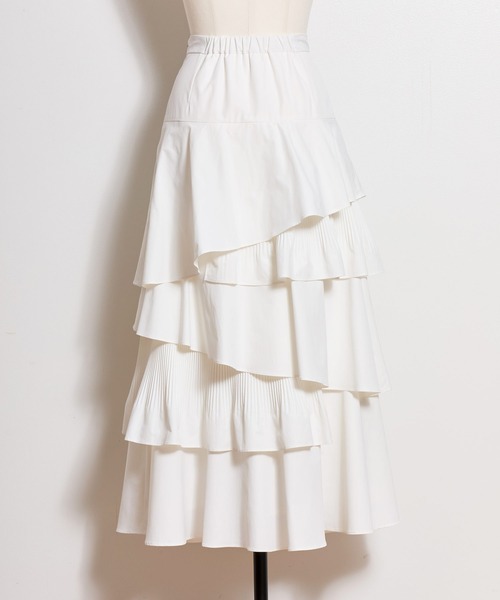 NOELA（ノエラ）の「ティアードフリルスカート（スカート・レディース・カーキ/オフホワイト/ベージュ・S/M）」の19枚目の写真