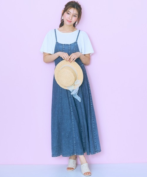 marun（マルン）の「＜大きいサイズ＞後編み上げデニムキャミワンピース marun（ワンピース・レディース・ブラック/ブルー・4L/3L/L/5L/LL）」の21枚目の写真