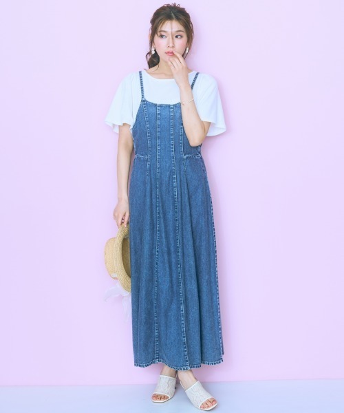 marun（マルン）の「＜大きいサイズ＞後編み上げデニムキャミワンピース marun（ワンピース・レディース・ブラック/ブルー・4L/3L/L/5L/LL）」の22枚目の写真