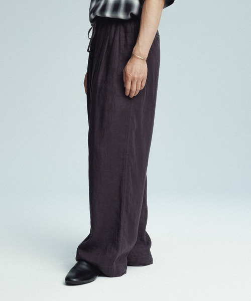 ADAM ET ROPE'（アダムエロペ）の「ワイド イージー リネンパンツ / セットアップ可能（その他パンツ・メンズ・ブラック/カーキ/ネイビー・M/L）」の13枚目の写真