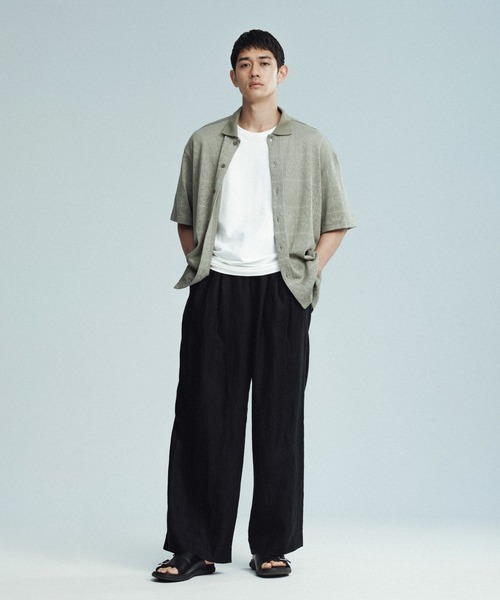 ADAM ET ROPE'（アダムエロペ）の「ワイド イージー リネンパンツ / セットアップ可能（その他パンツ・メンズ・ブラック/カーキ/ネイビー・M/L）」の15枚目の写真