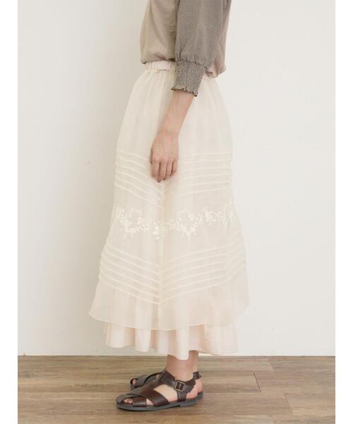 Samansa Mos2(サマンサ モスモス)の「オーガンジー刺繍スカート(スカート・レディース・ブラック/オフホワイト/キナリ・F)」の19枚目の写真