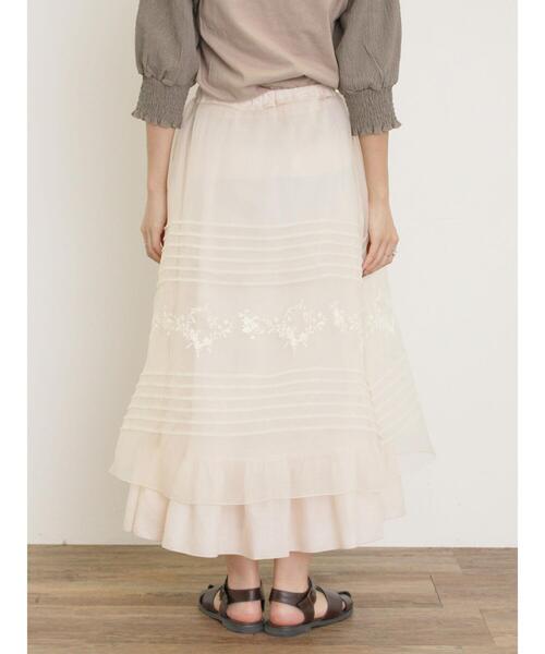 Samansa Mos2(サマンサ モスモス)の「オーガンジー刺繍スカート(スカート・レディース・ブラック/オフホワイト/キナリ・F)」の18枚目の写真
