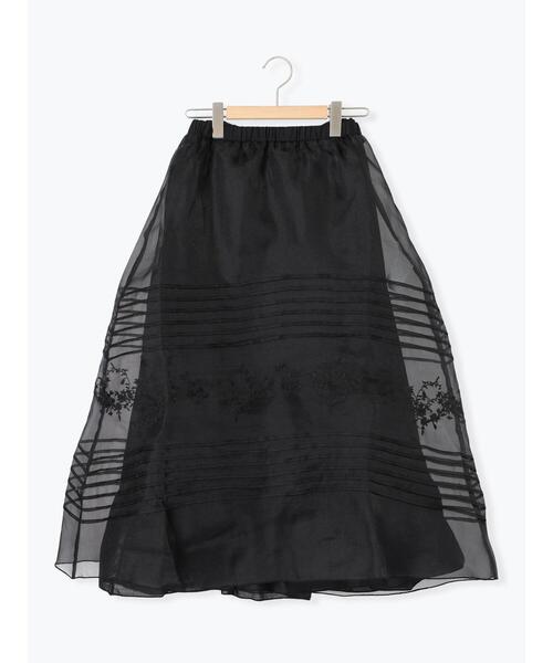 Samansa Mos2(サマンサ モスモス)の「オーガンジー刺繍スカート(スカート・レディース・ブラック/オフホワイト/キナリ・F)」の12枚目の写真