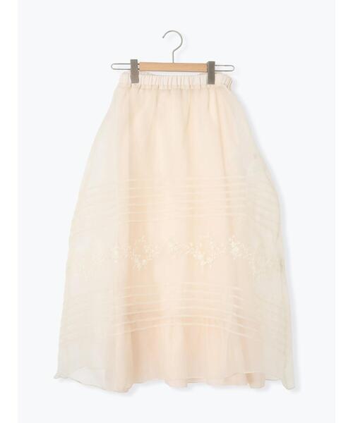 Samansa Mos2(サマンサ モスモス)の「オーガンジー刺繍スカート(スカート・レディース・ブラック/オフホワイト/キナリ・F)」の11枚目の写真
