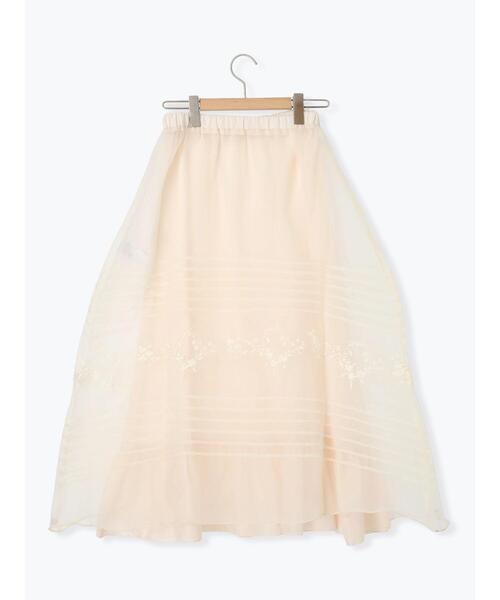 Samansa Mos2(サマンサ モスモス)の「オーガンジー刺繍スカート(スカート・レディース・ブラック/オフホワイト/キナリ・F)」の10枚目の写真