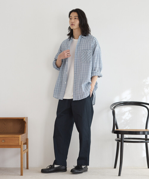Firsthand(ファーストハンド)の「Firsthand/ファーストハンド ワイドシルエット ドロストチノパンツ / テーパードシルエット イージーチノパンツ(チノパンツ・メンズ・チャコールグレー/ブラック/ネイビー・M/L)」の21枚目の写真