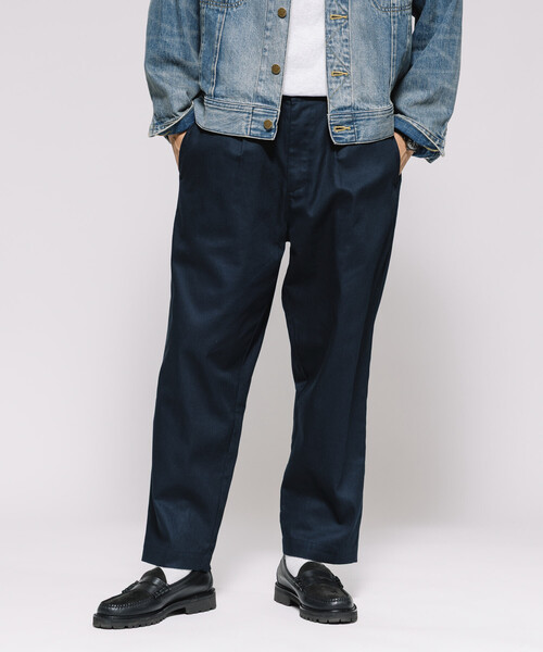 Firsthand(ファーストハンド)の「Firsthand/ファーストハンド ワイドシルエット ドロストチノパンツ / テーパードシルエット イージーチノパンツ(チノパンツ・メンズ・チャコールグレー/ブラック/ネイビー・M/L)」の14枚目の写真