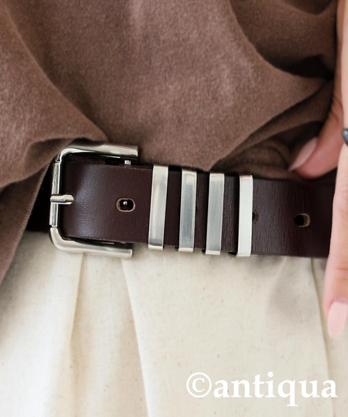 antiqua(アンティカ)の「本革ベルト(ベルト・レディース・ブラウン/ブラック・FREE)」の6枚目の写真