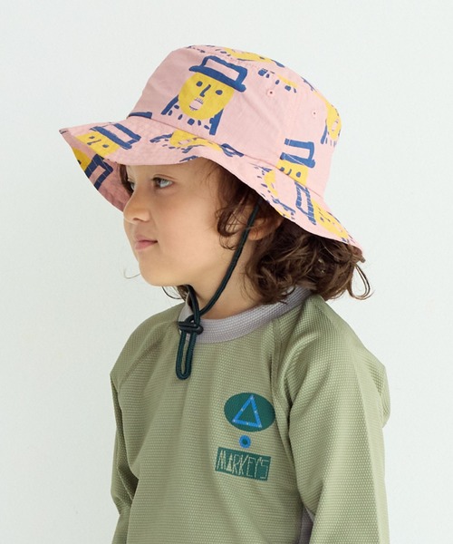 MARKEY'S(マーキーズ)の「【UVカット/水陸両用】総柄サファリハット(ハット・キッズ・ライトブルー/マルチ/ピンク/ベージュ・M/S/L)」の3枚目の写真