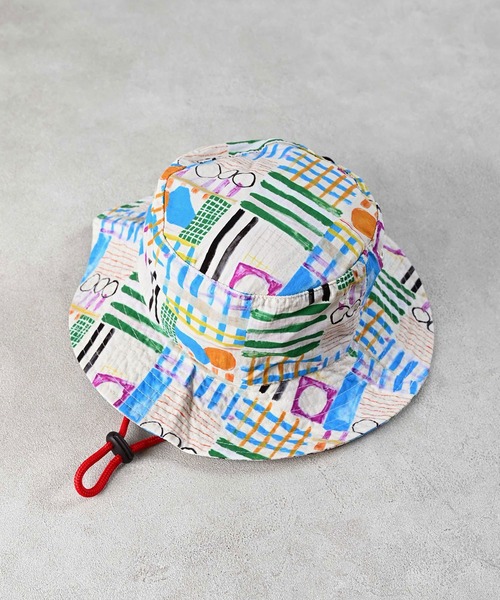 MARKEY'S(マーキーズ)の「【UVカット/水陸両用】総柄サファリハット(ハット・キッズ・ライトブルー/マルチ/ピンク/ベージュ・M/S/L)」の4枚目の写真