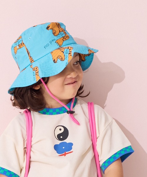 MARKEY'S(マーキーズ)の「【UVカット/水陸両用】総柄サファリハット(ハット・キッズ・ライトブルー/マルチ/ピンク/ベージュ・M/S/L)」の2枚目の写真