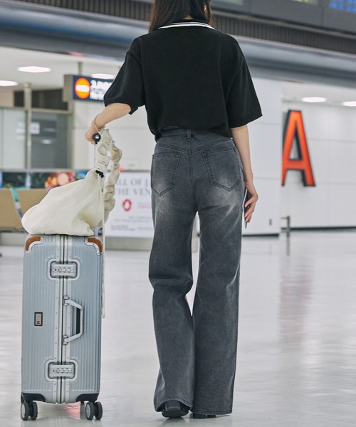 PENNEYS（ぺニーズ）の「PENNEYS/ペニーズ 別注 THE FOX ロゴ ハート刺繍 ラインデザイン 鹿の子半袖ポロシャツ（ポロシャツ・レディース・サックスブルー/アイボリー/ブラック/ライトピンク/ネイビー・M/L）」の17枚目の写真