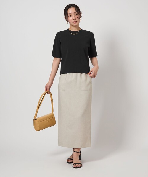 green label relaxing（グリーンレーベルリラクシング）の「【WEB限定】＜at ease＞ サマー ニット TEE -ウォッシャブル・接触冷感・UVカット-（ニット/セーター・レディース・コバルトブルー/ブラック/オフホワイト・FREE）」の6枚目の写真