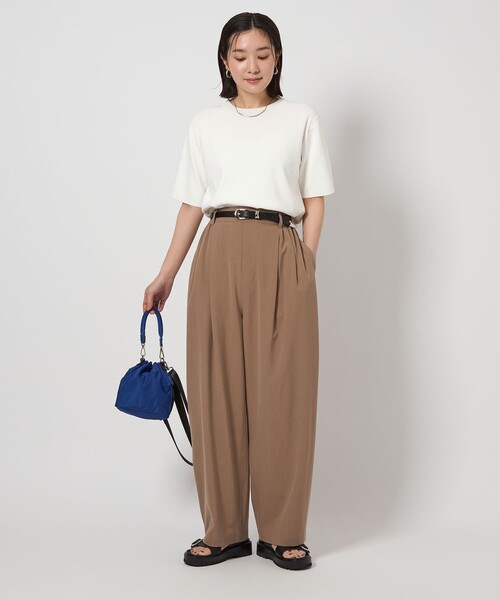 green label relaxing（グリーンレーベルリラクシング）の「【WEB限定】＜at ease＞ サマー ニット TEE -ウォッシャブル・接触冷感・UVカット-（ニット/セーター・レディース・コバルトブルー/ブラック/オフホワイト・FREE）」の10枚目の写真