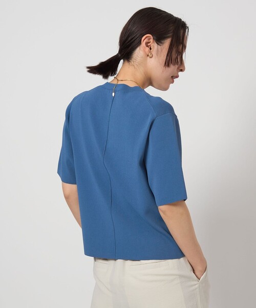green label relaxing（グリーンレーベルリラクシング）の「【WEB限定】＜at ease＞ サマー ニット TEE -ウォッシャブル・接触冷感・UVカット-（ニット/セーター・レディース・コバルトブルー/ブラック/オフホワイト・FREE）」の13枚目の写真