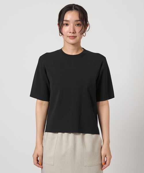 green label relaxing（グリーンレーベルリラクシング）の「【WEB限定】＜at ease＞ サマー ニット TEE -ウォッシャブル・接触冷感・UVカット-（ニット/セーター・レディース・コバルトブルー/ブラック/オフホワイト・FREE）」の16枚目の写真