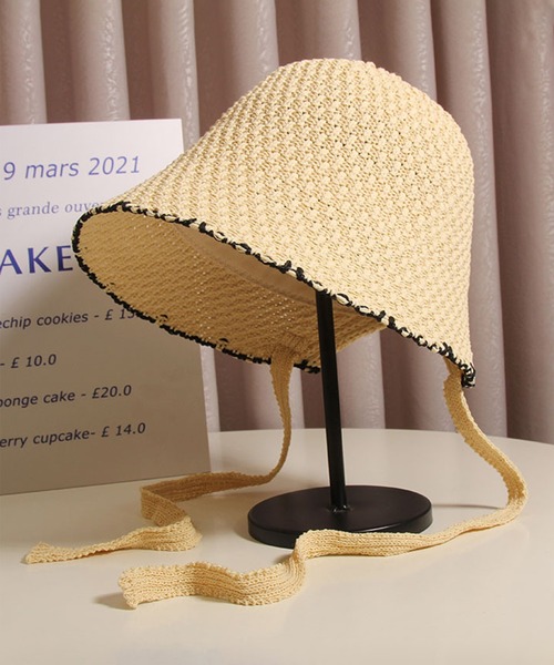 Revo.（レボ）の「【リボン付き】スカラップ サーモ チューリップハット（ハット・レディース・ブラック/ホワイト/ブラウン/アイボリー・FREE）」の4枚目の写真