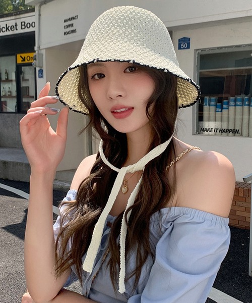 Revo.（レボ）の「【リボン付き】スカラップ サーモ チューリップハット（ハット・レディース・ブラック/ホワイト/ブラウン/アイボリー・FREE）」の16枚目の写真