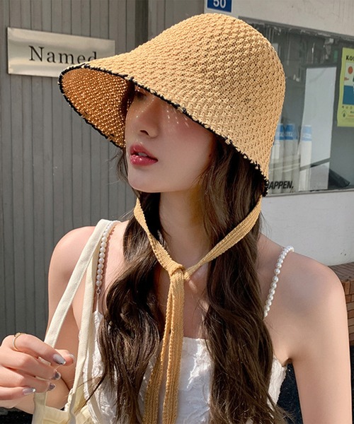 Revo.（レボ）の「【リボン付き】スカラップ サーモ チューリップハット（ハット・レディース・ブラック/ホワイト/ブラウン/アイボリー・FREE）」の12枚目の写真