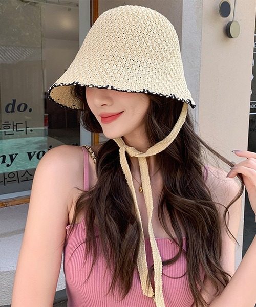 Revo.（レボ）の「【リボン付き】スカラップ サーモ チューリップハット（ハット・レディース・ブラック/ホワイト/ブラウン/アイボリー・FREE）」の9枚目の写真