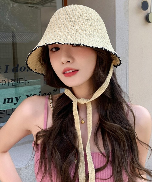 Revo.（レボ）の「【リボン付き】スカラップ サーモ チューリップハット（ハット・レディース・ブラック/ホワイト/ブラウン/アイボリー・FREE）」の8枚目の写真