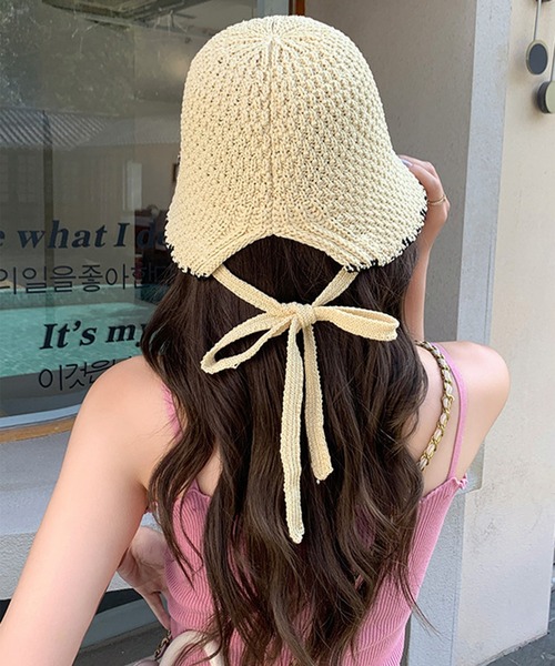 Revo.（レボ）の「【リボン付き】スカラップ サーモ チューリップハット（ハット・レディース・ブラック/ホワイト/ブラウン/アイボリー・FREE）」の7枚目の写真