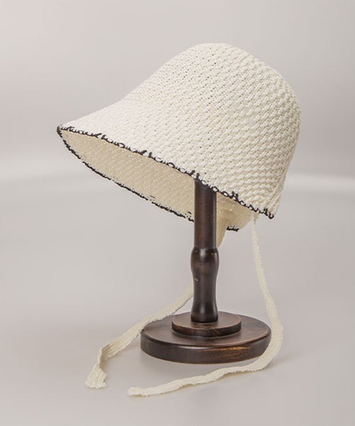 Revo.（レボ）の「【リボン付き】スカラップ サーモ チューリップハット（ハット・レディース・ブラック/ホワイト/ブラウン/アイボリー・FREE）」の5枚目の写真