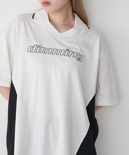 forksy.（フォルクシー）の「【forksy.】スキッパー半袖ロゴ チュニックTシャツ（Tシャツ/カットソー・レディース・オートミール/オフホワイト/ブラック・FREE）」の12枚目の写真