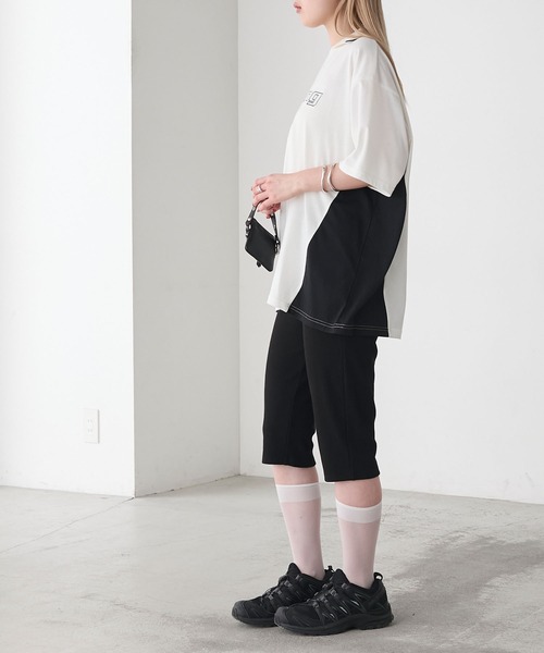 forksy.（フォルクシー）の「【forksy.】スキッパー半袖ロゴ チュニックTシャツ（Tシャツ/カットソー・レディース・オートミール/オフホワイト/ブラック・FREE）」の21枚目の写真