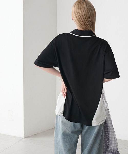 forksy.（フォルクシー）の「【forksy.】スキッパー半袖ロゴ チュニックTシャツ（Tシャツ/カットソー・レディース・オートミール/オフホワイト/ブラック・FREE）」の8枚目の写真