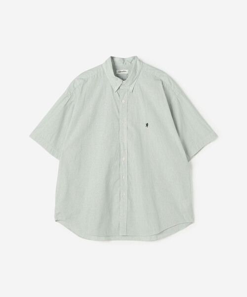GYMPHLEX(ジムフレックス)の「Gymphlex | コットンストライプ ボタンダウン半袖シャツ MEN(シャツ/ブラウス・メンズ・ブルー系その他/グリーン系その他・S/L/M)」の8枚目の写真