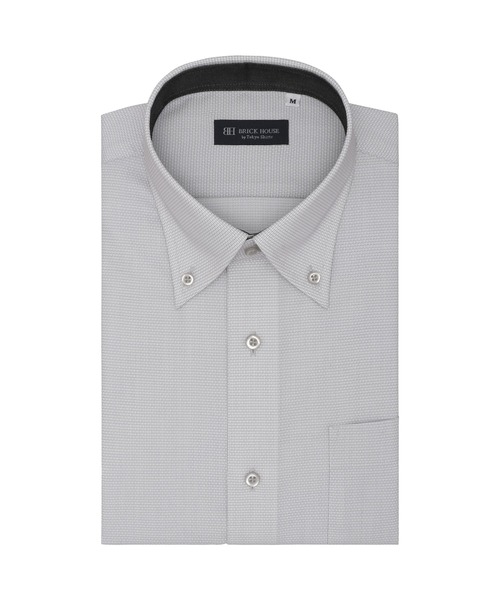 TOKYO SHIRTS(トウキョウシャツ)の「【吸水速乾】 形態安定ノンアイロン ボタンダウン 半袖ビジネスワイシャツ(ビジネスシャツ・メンズ・グレー・首回り39cm/首回り41cm/首回り42cm/首回り43cm/首回り37cm)」の1枚目の写真