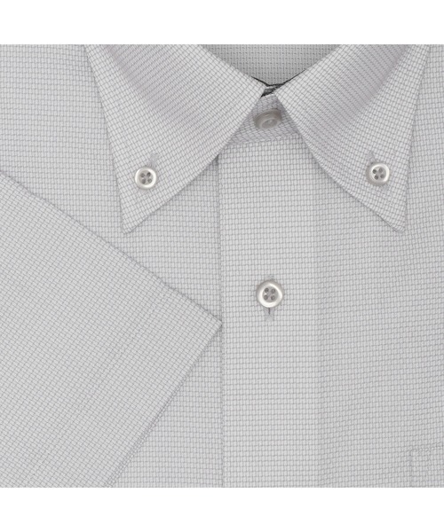 TOKYO SHIRTS(トウキョウシャツ)の「【吸水速乾】 形態安定ノンアイロン ボタンダウン 半袖ビジネスワイシャツ(ビジネスシャツ・メンズ・グレー・首回り39cm/首回り41cm/首回り42cm/首回り43cm/首回り37cm)」の3枚目の写真