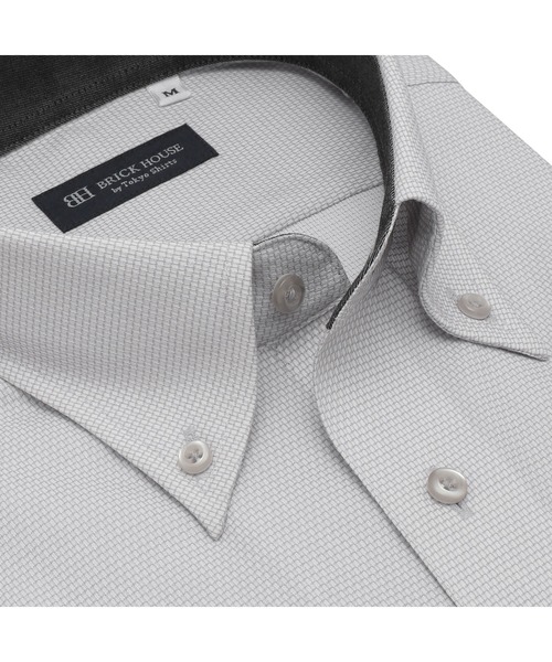 TOKYO SHIRTS(トウキョウシャツ)の「【吸水速乾】 形態安定ノンアイロン ボタンダウン 半袖ビジネスワイシャツ(ビジネスシャツ・メンズ・グレー・首回り39cm/首回り41cm/首回り42cm/首回り43cm/首回り37cm)」の2枚目の写真