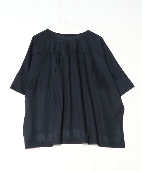 Julier Yoga and Relax（ジュリエヨガアンドリラックス）の「Julier ロイヤルクロス天竺半袖トップス（Tシャツ/カットソー・レディース・ホワイト/ネイビー/オレンジ・FREE）」の14枚目の写真