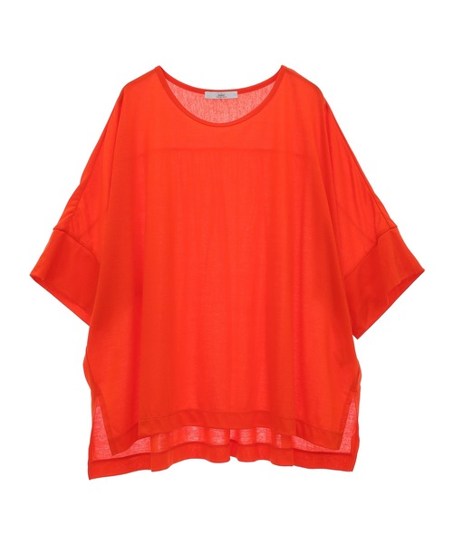 Julier Yoga and Relax（ジュリエヨガアンドリラックス）の「Julier ロイヤルクロス天竺半袖トップス（Tシャツ/カットソー・レディース・ホワイト/ネイビー/オレンジ・FREE）」の11枚目の写真