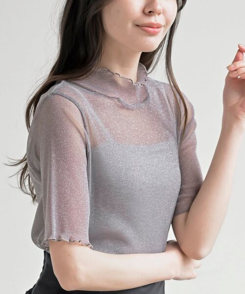 rps（アールピーエス）の「ラメシアーハイネックカットソー（Tシャツ/カットソー・レディース・ブラック/グレー/アイボリー/オフホワイト・フリー）」の15枚目の写真