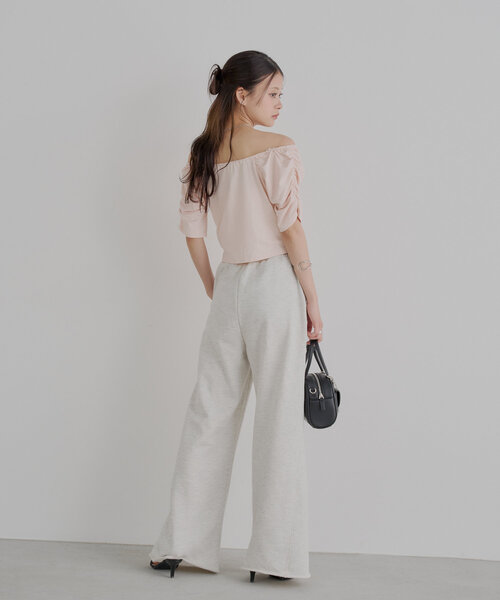 NORA ギャザーデザイン 半袖カットソー 白 SPORTMAX CODE Max Mara NORA ギャザーデザイン 半袖カットソー 白 SPORTMAX