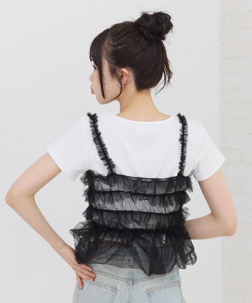 REDYAZEL（レディアゼル）の「チュールビスチェ×Ｔシャツ（Tシャツ/カットソー・レディース・ブラック/ブルー/ブラック系その他・FREE）」の11枚目の写真