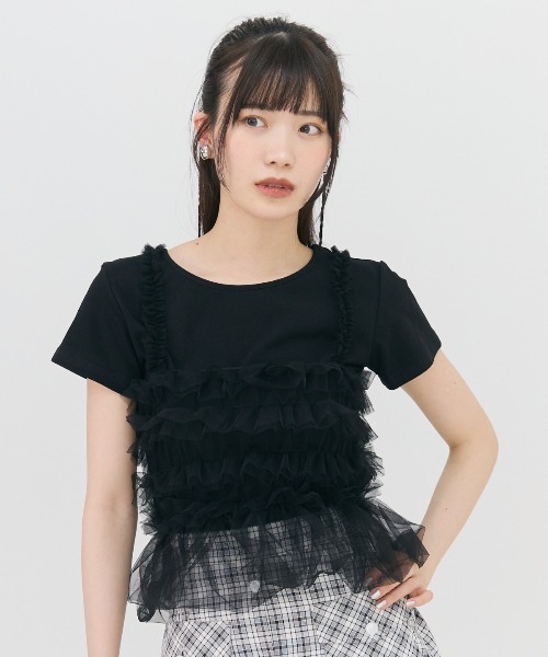 REDYAZEL（レディアゼル）の「チュールビスチェ×Ｔシャツ（Tシャツ/カットソー・レディース・ブラック/ブルー/ブラック系その他・FREE）」の21枚目の写真