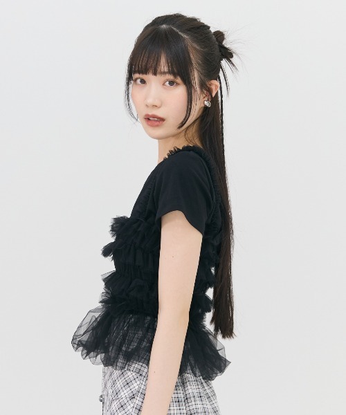 REDYAZEL（レディアゼル）の「チュールビスチェ×Ｔシャツ（Tシャツ/カットソー・レディース・ブラック/ブルー/ブラック系その他・FREE）」の22枚目の写真