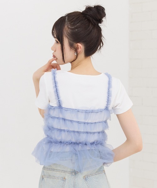 REDYAZEL（レディアゼル）の「チュールビスチェ×Ｔシャツ（Tシャツ/カットソー・レディース・ブラック/ブルー/ブラック系その他・FREE）」の17枚目の写真