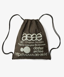 aeae（エーイーエーイー）の「WEB LOGO GYM SACK（バックパック/リュック）」