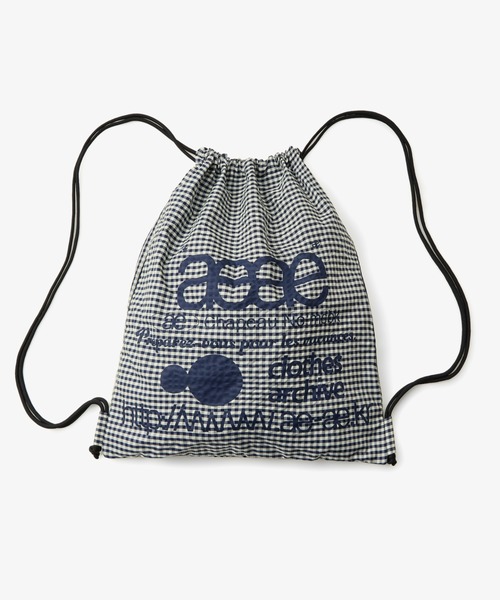 aeae（エーイーエーイー）の「WEB LOGO GYM SACK（バックパック/リュック・レディース・シルバー/ブラック/ブラック系その他/グレー/ブルー/ブラウン・FREE）」の5枚目の写真