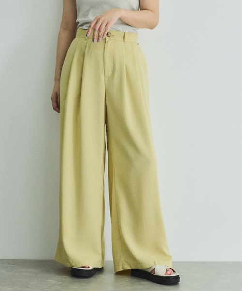 VICKY（ビッキー）の「タンブラーオックスタックパンツ≪手洗い可能≫（スラックス・レディース・イエロー/ライトグレー/チャコールグレー・M）」の3枚目の写真